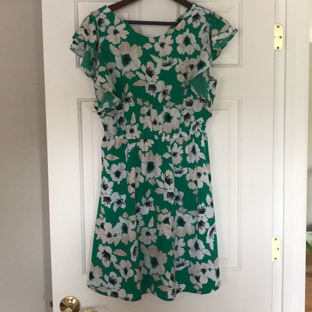 Green floral dress